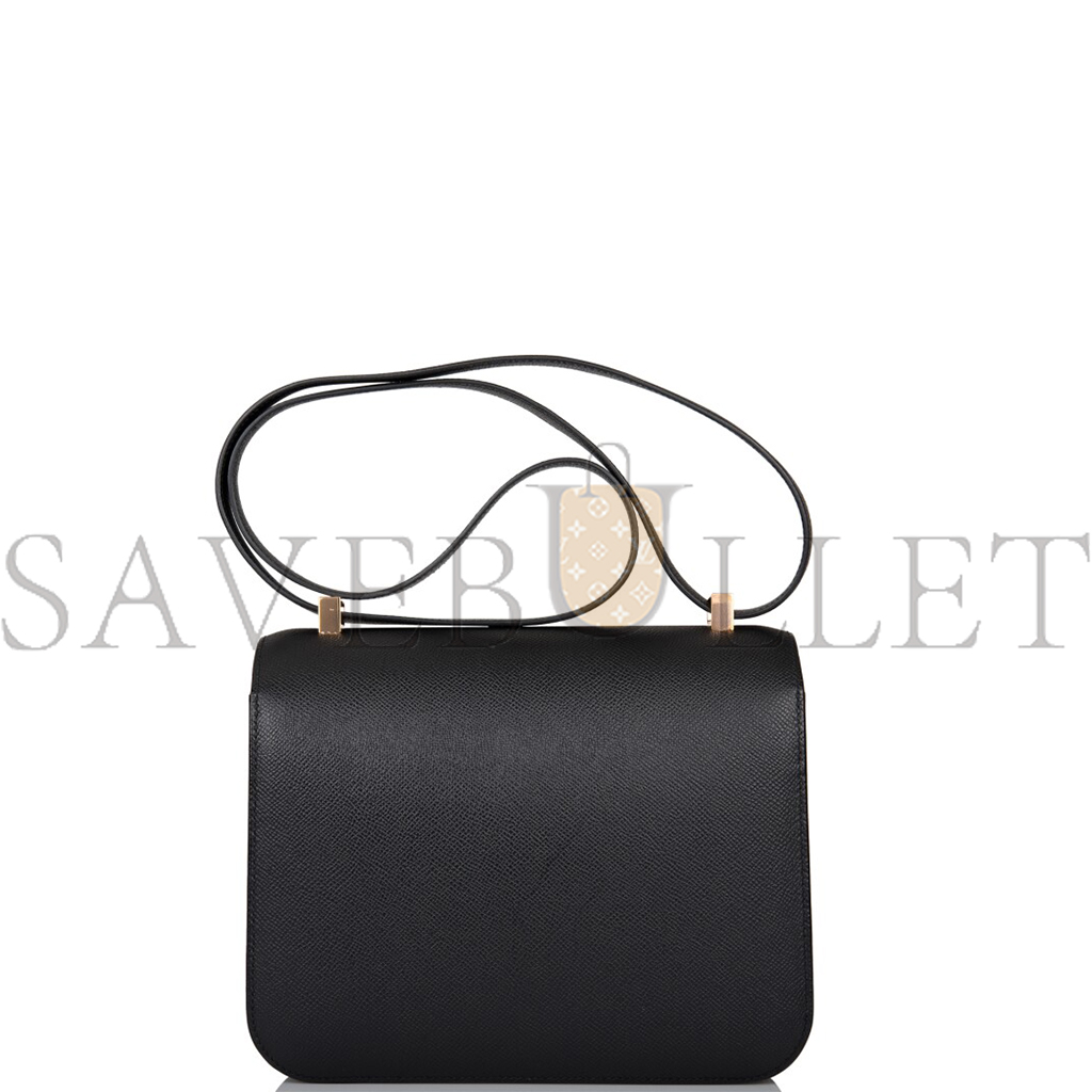 H**mes black constance 24 in epsom leather with rose gold hardware (24*18*8cm)